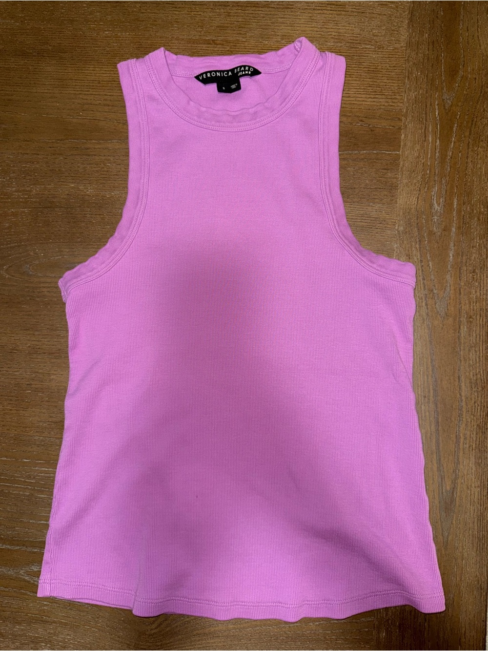 VERONICA BEARD | Purple Jordyn Cropped Ribbed Tank Top | Size Small